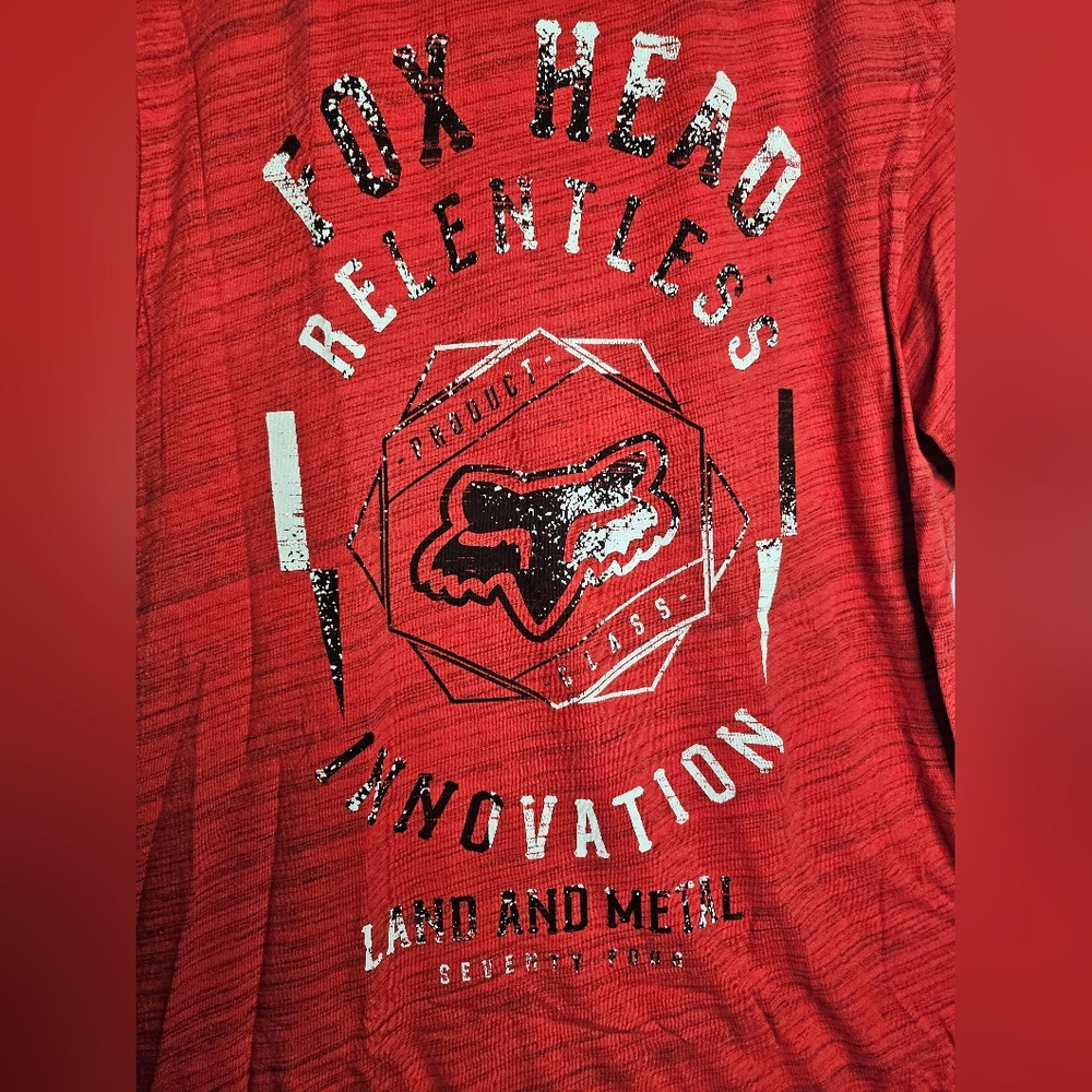 Fox Men's Red Long Sleeve Graphic Tee